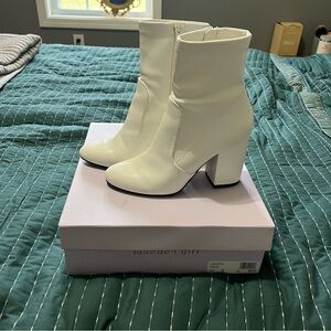 Madden Girl White Ankle Boots